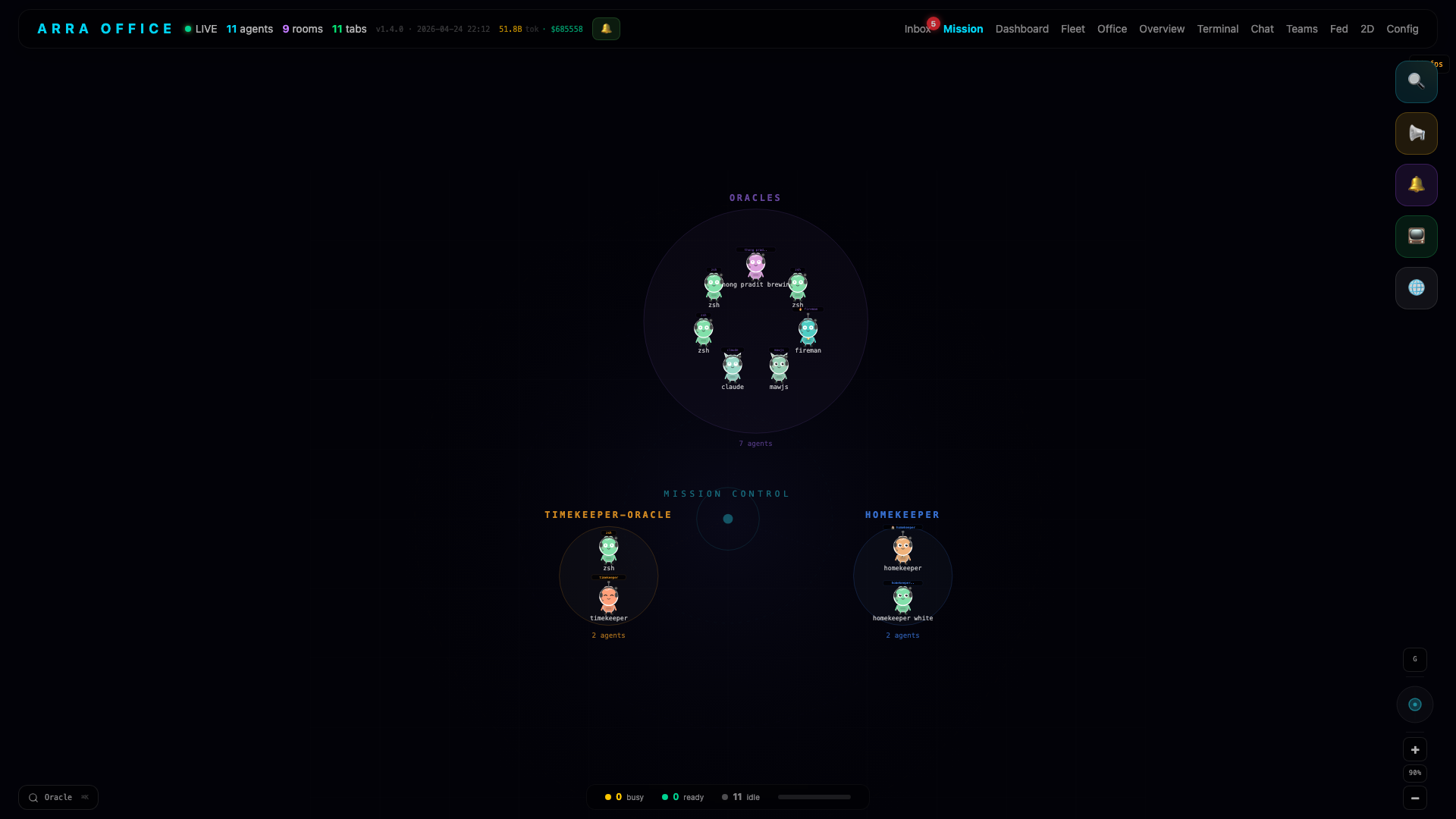 Mission Control — live fleet